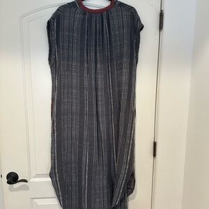 Sundry Gray Sheath Maxi Dress with Cap Sleeves